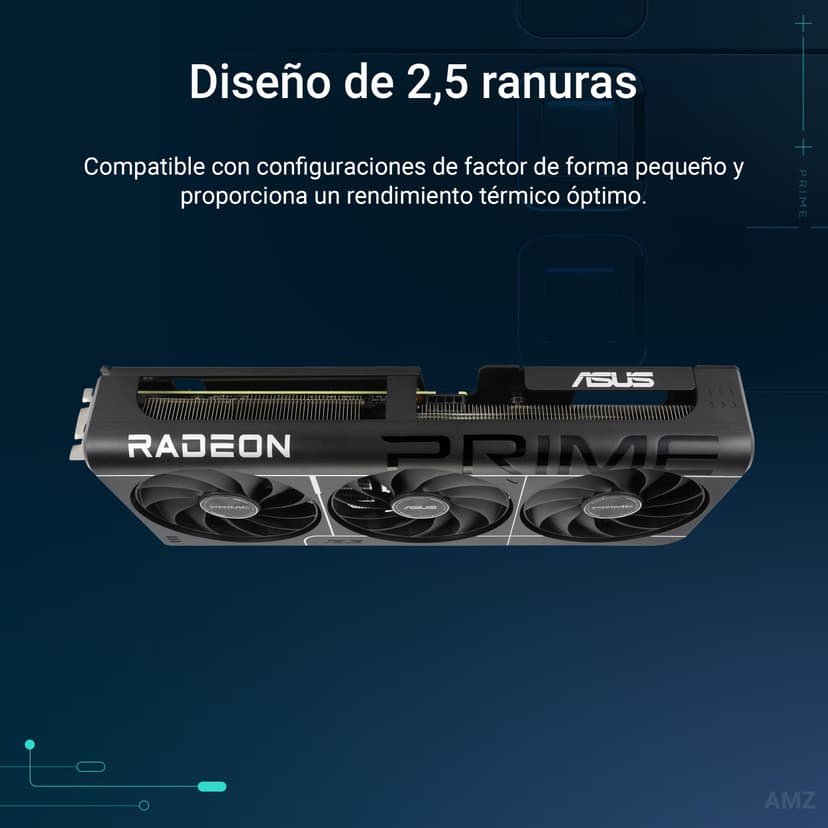 ASUS PRIME RX9060 XT OC, PCIe5, 8GB DDR6, HDMI, 2 DP, 3330MHz Clock, Overclocked, Compact SFF-Ready - 3