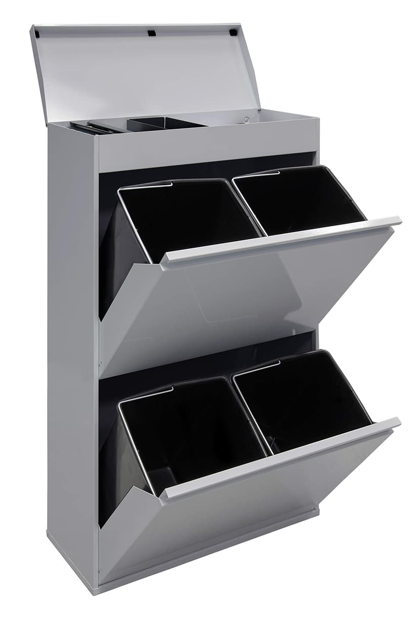 Arregui Top CR622-B 4-Compartment Steel Recycling Trash C… - 1