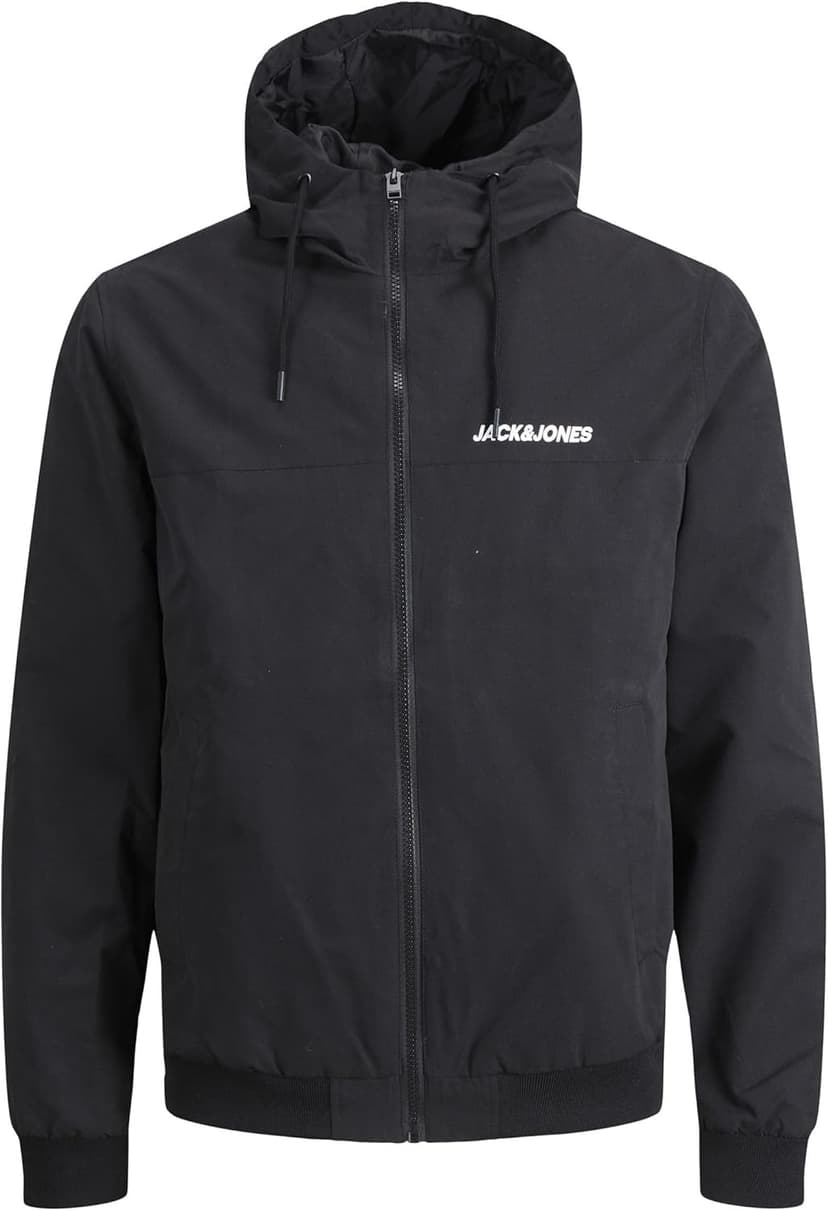 JACK & JONES Homme Jjerush Blocking Hood Bomber Noos Veste, Noir, XL EU - 1