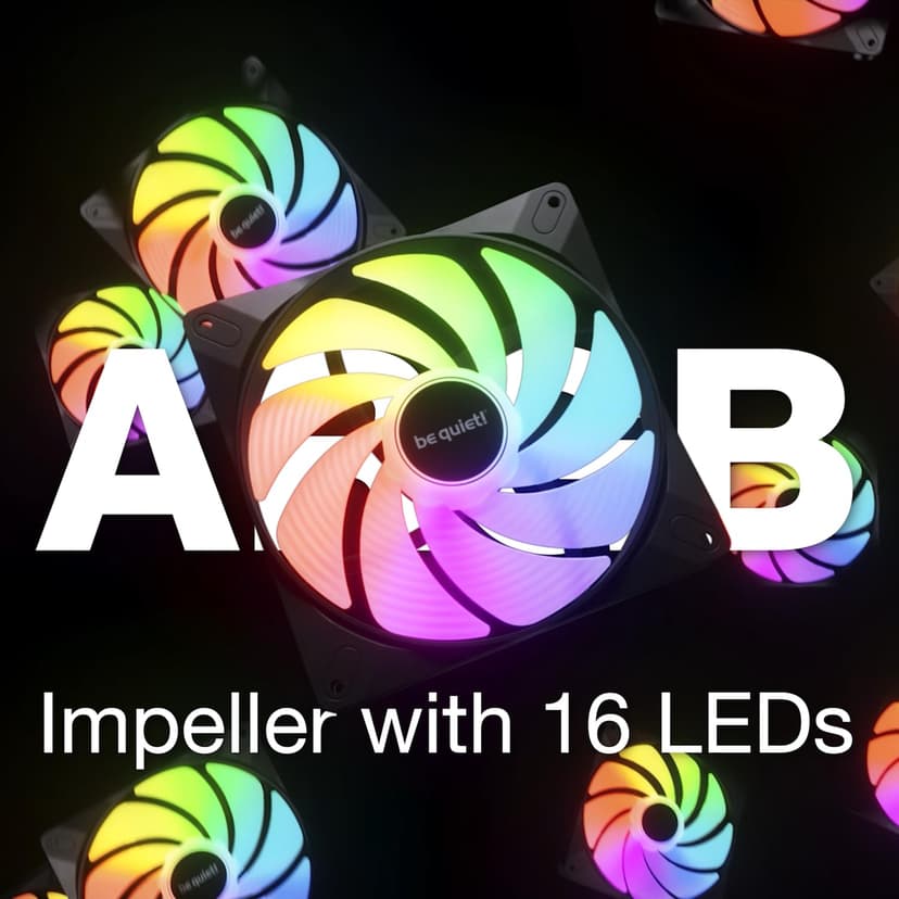 be quiet! Light Wings LX 120mm PWM White ventilateur, Pack de 3 ventilateurs, hub éclairé et pales dépolies pour des effets d'éclairage spectaculaires, 16 LED RGB adressables, 7 pales de ventilateur - 2