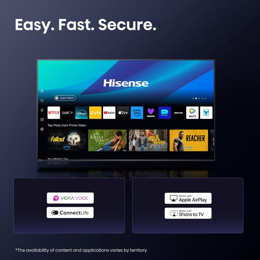 Hisense QLED 43 43E7Q 4K Ultra HD Smart TV VIDAA WiFi Dolby Vision HDMI 2.1 - 5