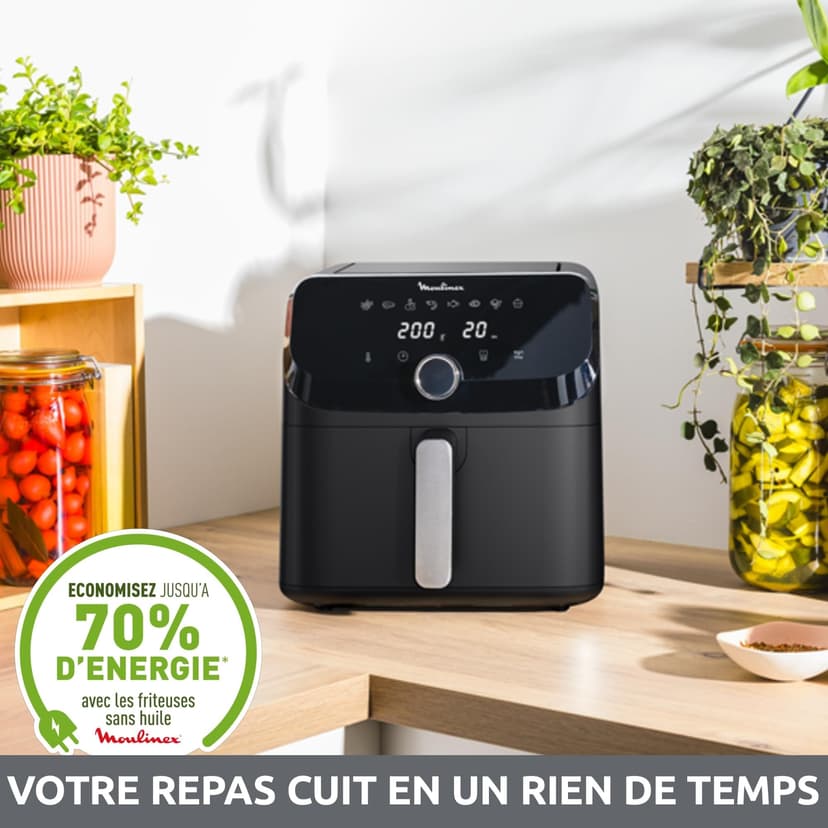 Moulinex Easy Fry Mega, Compact air Fryer, Mono Drawer 7.5 L, Up to 8 People, 8 Programs, Black EZ8558F0 - 6