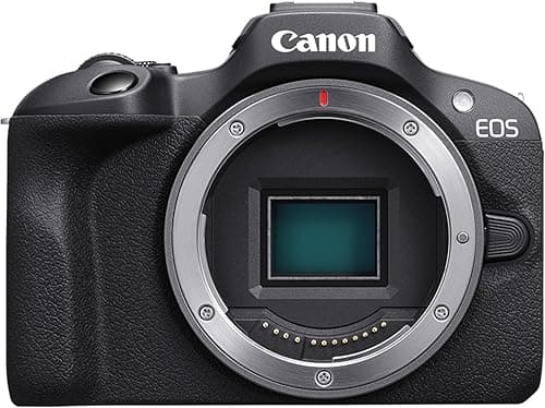 Canon EOS R100 Appareil Photo Hybride Compact à capteur APS-C stabilisé 24M Pixels, Vidéo 4K, Wi-FI, AutoFocus Dual Pixel, boitier Nu Noir