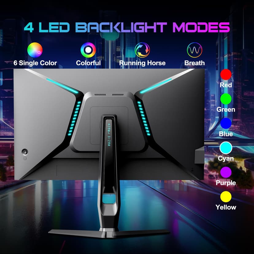 Minifire 27 inch WQHD 240Hz Gaming Monitor 1440P-1ms AMD FreeSync 丨DCI-P3 98% 丨Fast IPS丨Loudspeaker丨HDR10 丨2×DP1.4丨2×HDMI丨Height adjustable vertical/horizontal rotatable Gaming PC Monitor - 3