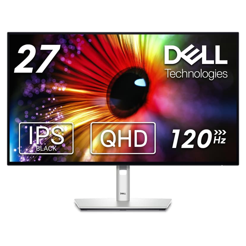 Dell U2724D UltraSharp 27 Inch QHD (2560x1440) Monitor, 120Hz, IPS Black, 5ms, 98% DCI-P3, 2x USB-C, 2x DisplayPort, HDMI, 3x USB, 3 Year Warranty, Silver - 1
