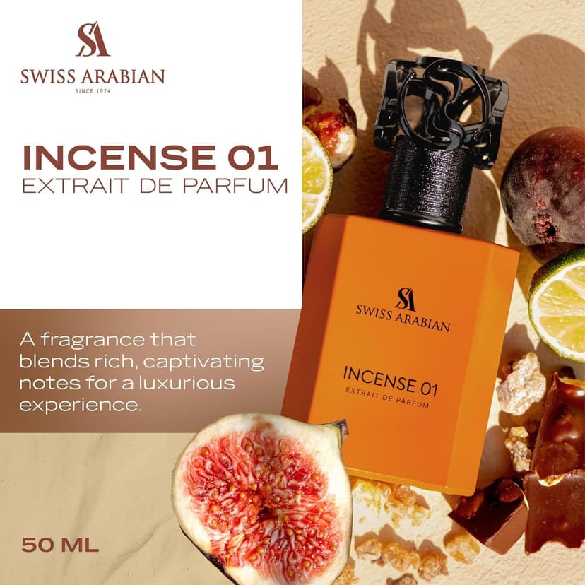 Swiss Arabian Incense 01 Eau De Parfum, 50ml, Woody Oriental Fragrance with Incense, Juniper and Vanilla Notes - 2