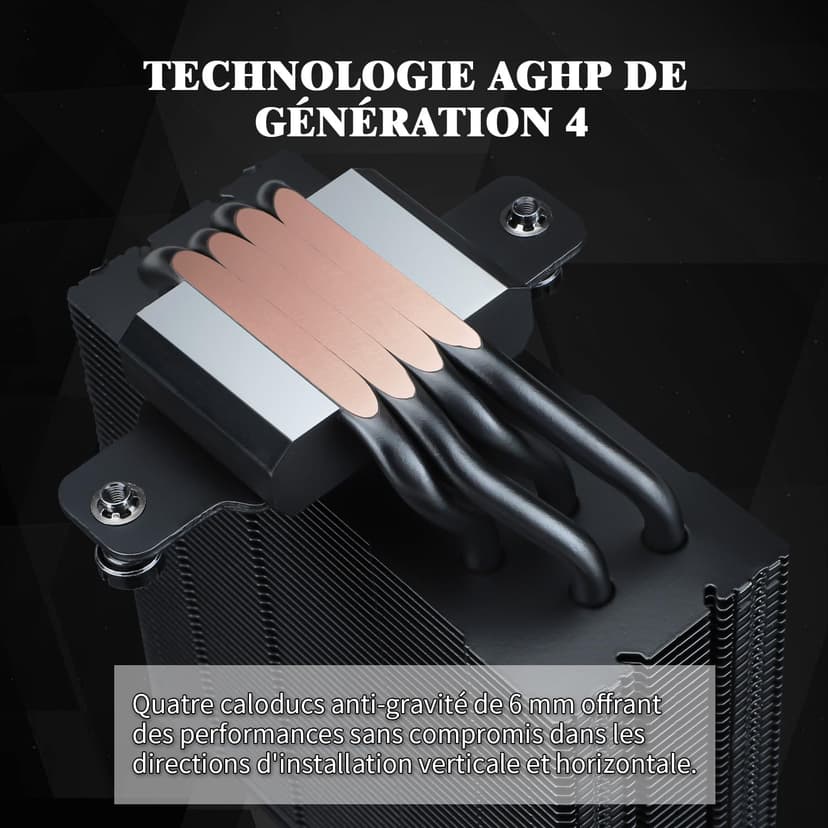 Thermalright Assassin Spirit 120 EVO CPU Cooler, 4 Heat Pipes, 12 cm, Speed 1850 RPM, Black, PWM Fan, Quiet, AMD, AM4, AM5, and Intel 1700, 1150, 1200 - 5