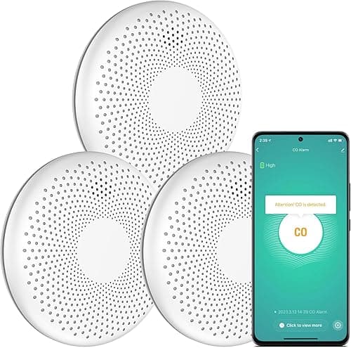 Aroha Smart Connect Smart WiFi Smoke and Carbon Monoxide Alarm - 10 Year Battery - Tuya & Smartlife - Combination Smoke Alarm & CO Detector - 3 set
