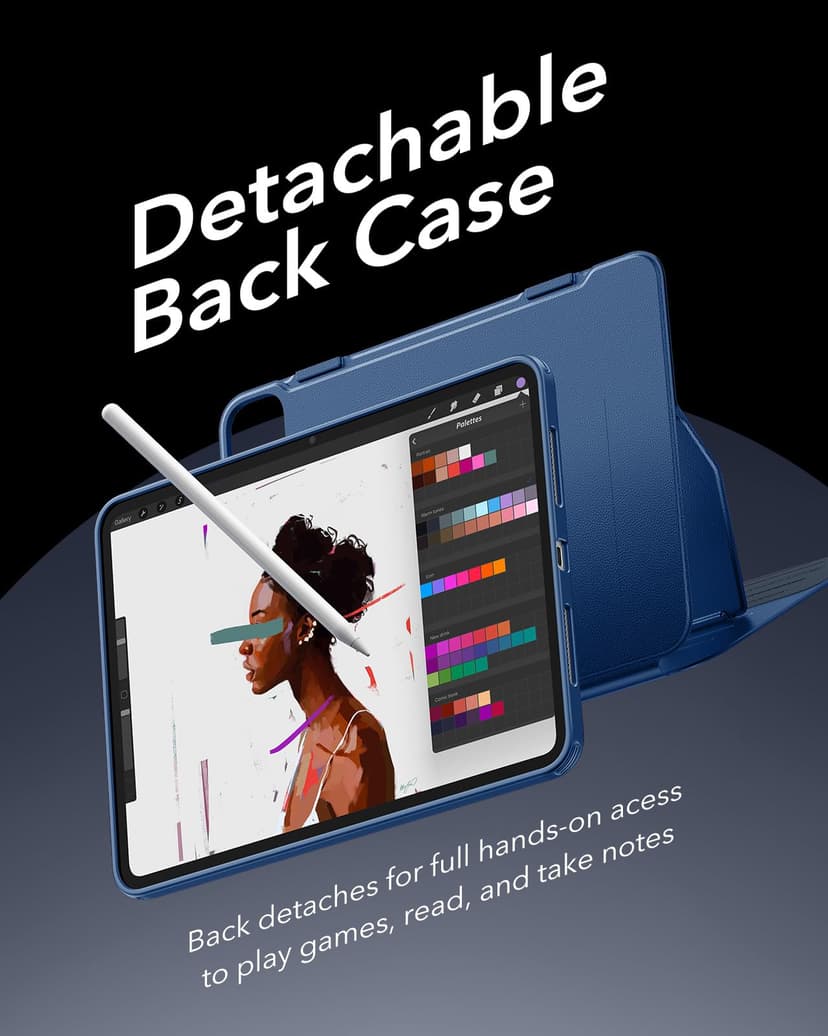 ESR Coque pour iPad Pro 13 Pouces M5/M4 (2025/2024) avec Coque Magnétique Amovible, Support Portrait/Paysage Réglable, 9 Angles de Position, Série Shift, Bleu - 6