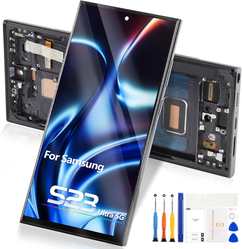 Reparo Écran LCD pour Samsung Galaxy S23 Ultra 5G – Kit d'assemblage de numériseur tactile LCD pour Galaxy S23 Ultra 5G SMS918B S918B/DS S918U S918U1 (avec - 1