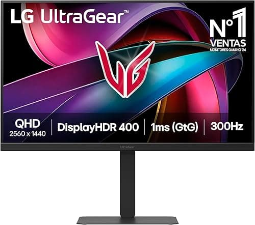 LG Ultragear 27G640A-B.AEUQ 27 Inch Gaming Monitor - IPS Panel FHD (2560 x 1440), 1ms GtG 300Hz, VESA DisplayHDR 400, DCI-P3 95%, AMD FreeSync Premium, DisplayPort 1.4, HDMI 2.1, Tilt