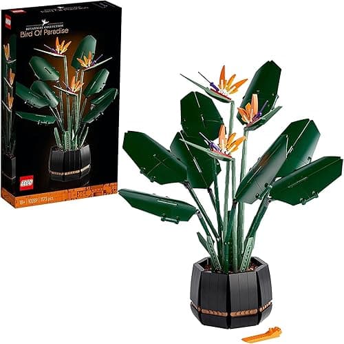 LEGO Icons 10289 L'Oiseau de Paradis, Fleurs Décoratives, Maquette Botanical Collection, Construction Plantes, pour Adultes