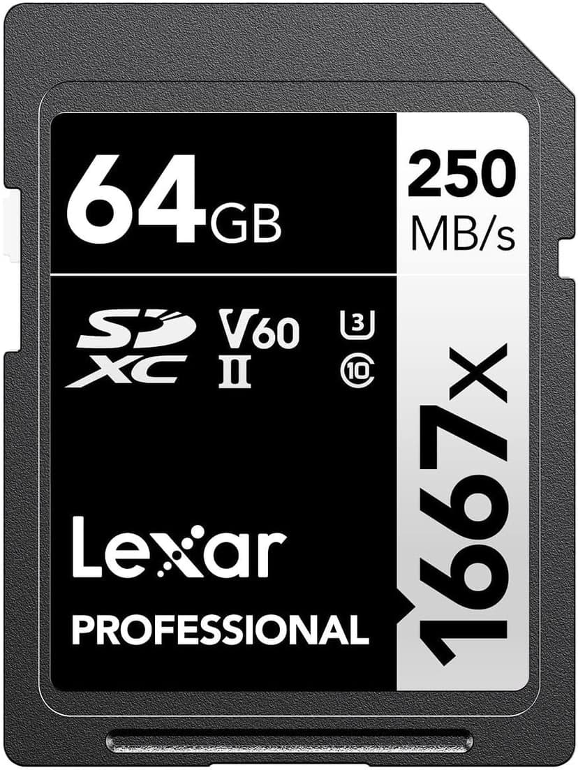 Lexar Professional 1667x 128GB SDXC UHS-II Card, Up To 250MB/s Read, for Professional Photographer, Videographer, Enthusiast (LSD128CBNA1667) - 1