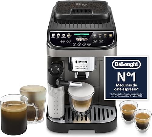 De'Longhi Magnifica Evo Next ECAM312.80.TB, Automatic Coffee Machine with Automatic Milk Frother, Bean for Cup- Coffee and Cappuccino Machine with Intuitive Touch Screen, Black/Titanium