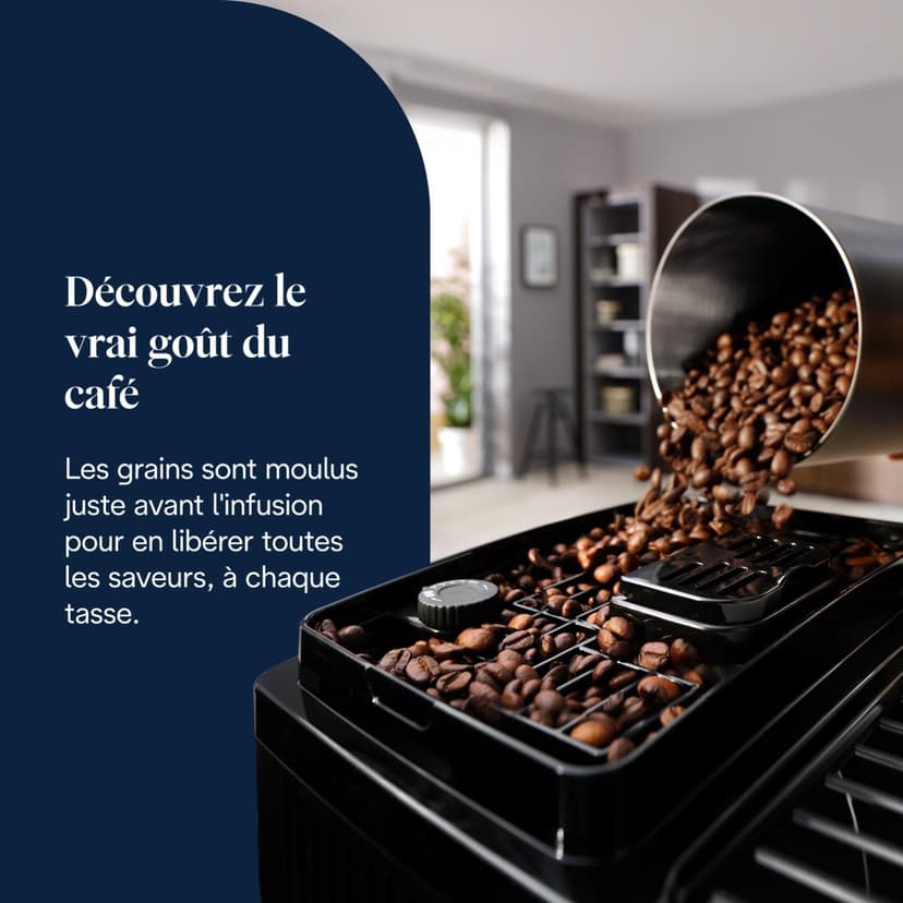 De'Longhi Magnifica Start ECAM222.60.BG Automatic Coffee Machine with LatteCrema Milk System for Automatic Cappuccino, 4 Direct Selection Buttons, Soft Touch Control Panel, Function - 4