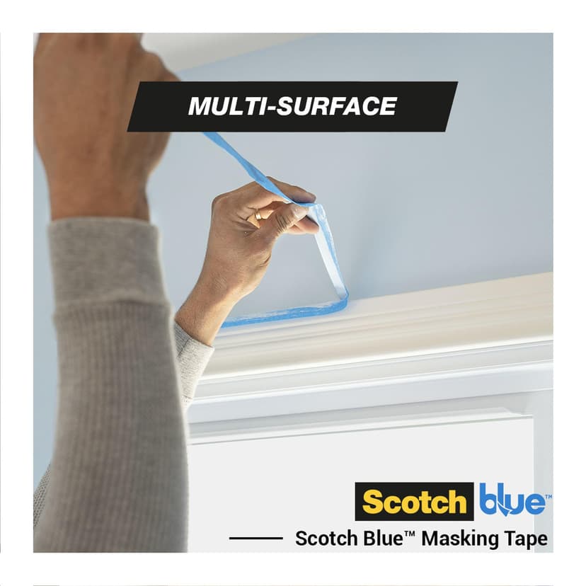 ScotchBlue Multi-Surface Premium Masking Tape, 48mm x 41m, 1 Roll/Pack - Scotch Adhesive Blue Painters Tape, For Painting and Decorating, Indoor & Outdoor, Sticks Well, 100% PEFC - 6