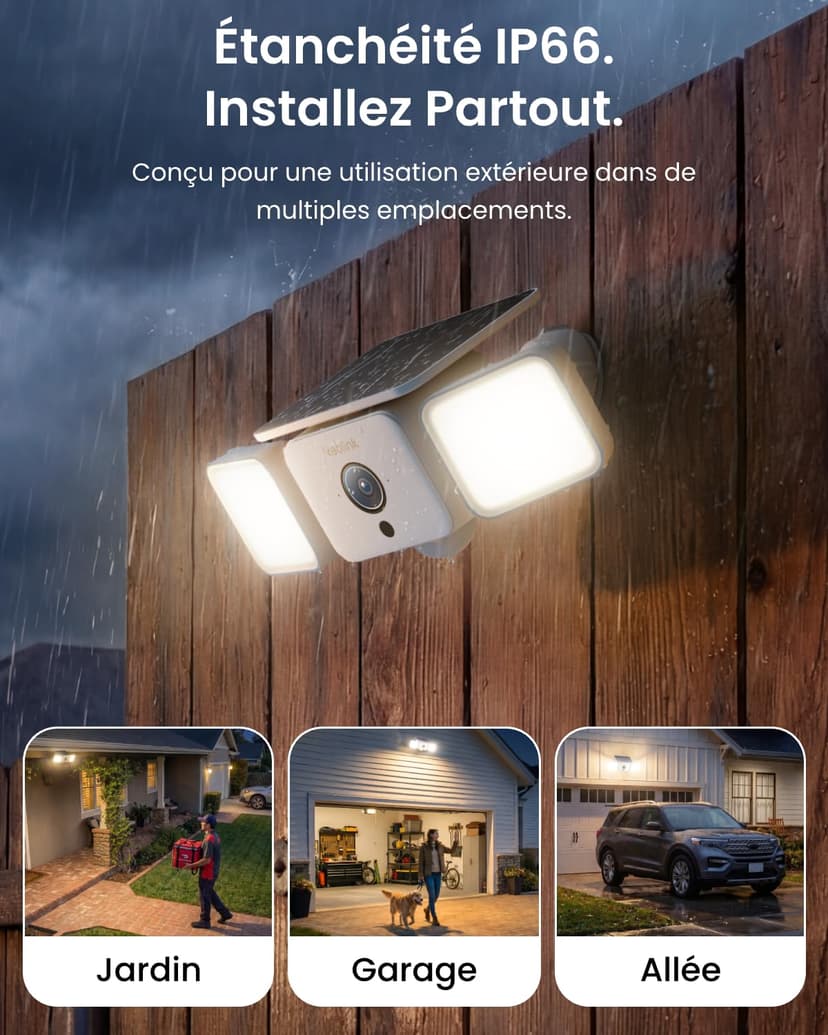 Reolink 2K 150° Security Cameras Wireless Outdoor Solar Floodlight Cam, Up to 1000lm Light & Siren Alarm, AI/PIR Motion-Activated Floodlight, Color Night Vision, WiFi 6 2.4/5GHz, IP66 for Garage, Yard - 9
