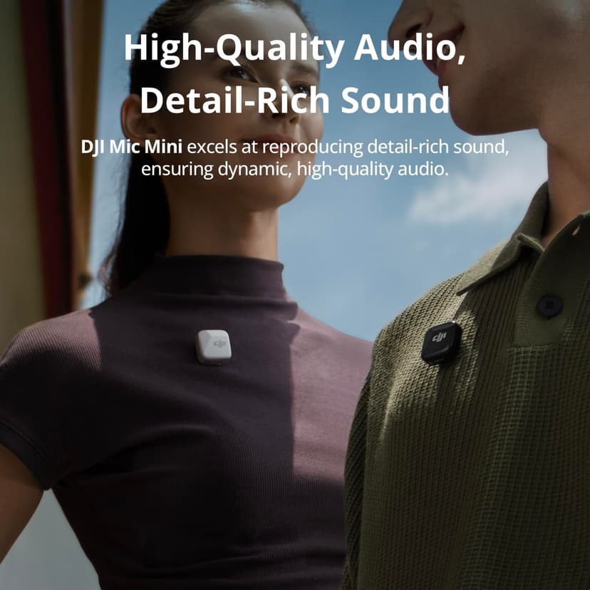 DJI Mic Mini Transmitter (Infinity Black), Wireless Lavalier Microphone, Ultralight, Detail-Rich Audio, OsmoAudio, Noise Cancelling, Clip On Bluetooth Phone Microphone for Camera/iPhone/Android - 3
