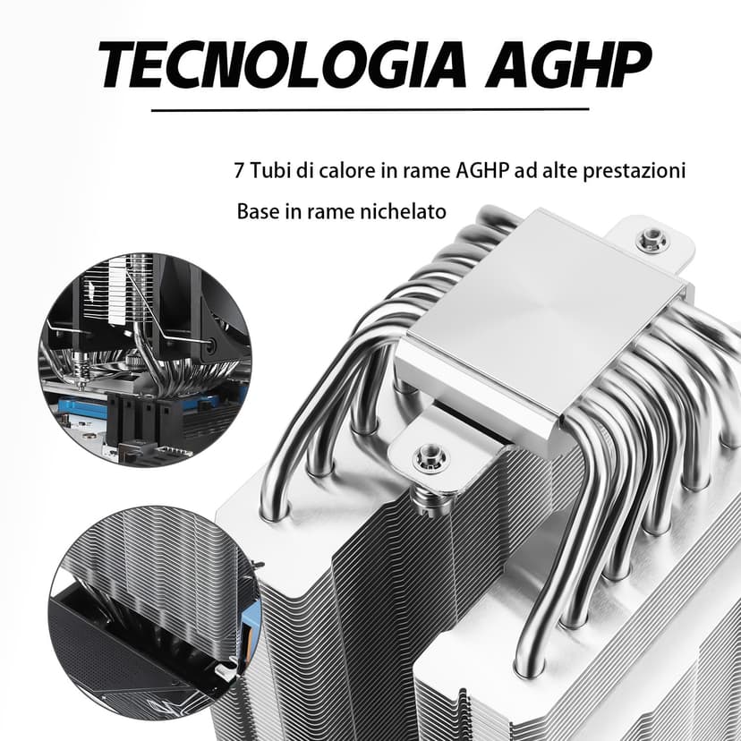 TR Phantom Spirit 120SE refroidisseur de CPU, Refroidisseur de CPU à 7 caloducs, Double ventilateur 120mm TL-C12B V2 PWM,Technilogie AGHP 4.0, Pour AMD AM4 AM5/Intel 1700/1150/1151/1200 - 3