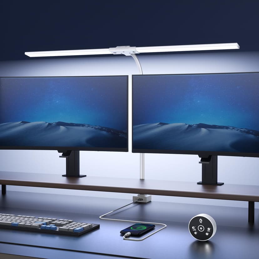 Lampe de Bureau LED 24W avec Pince - 1500LM 80CM Lampe de… - 1
