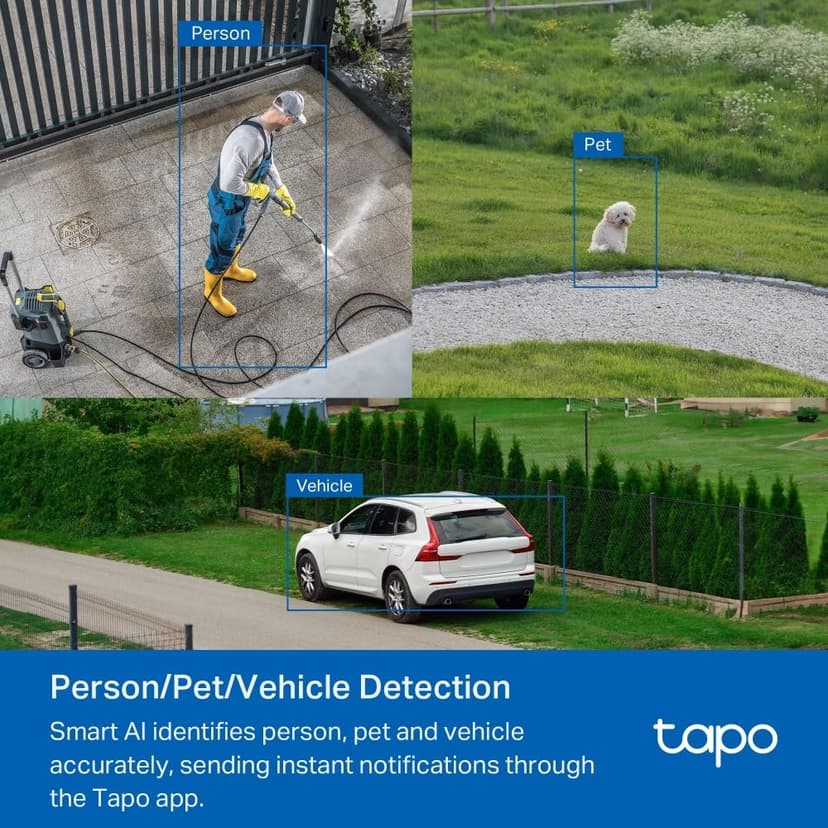 Tapo C530WS 360° Outdoor Surveillance Camera, 3K 5MP, Starlight Colour Night Vision, AI Detection, Motion Tracking, WiFi or Ethernet, MicroSD Card up to 512GB - 6