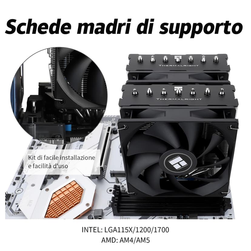 TR Phantom Spirit 120SE refroidisseur de CPU, Refroidisseur de CPU à 7 caloducs, Double ventilateur 120mm TL-C12B V2 PWM,Technilogie AGHP 4.0, Pour AMD AM4 AM5/Intel 1700/1150/1151/1200 - 5