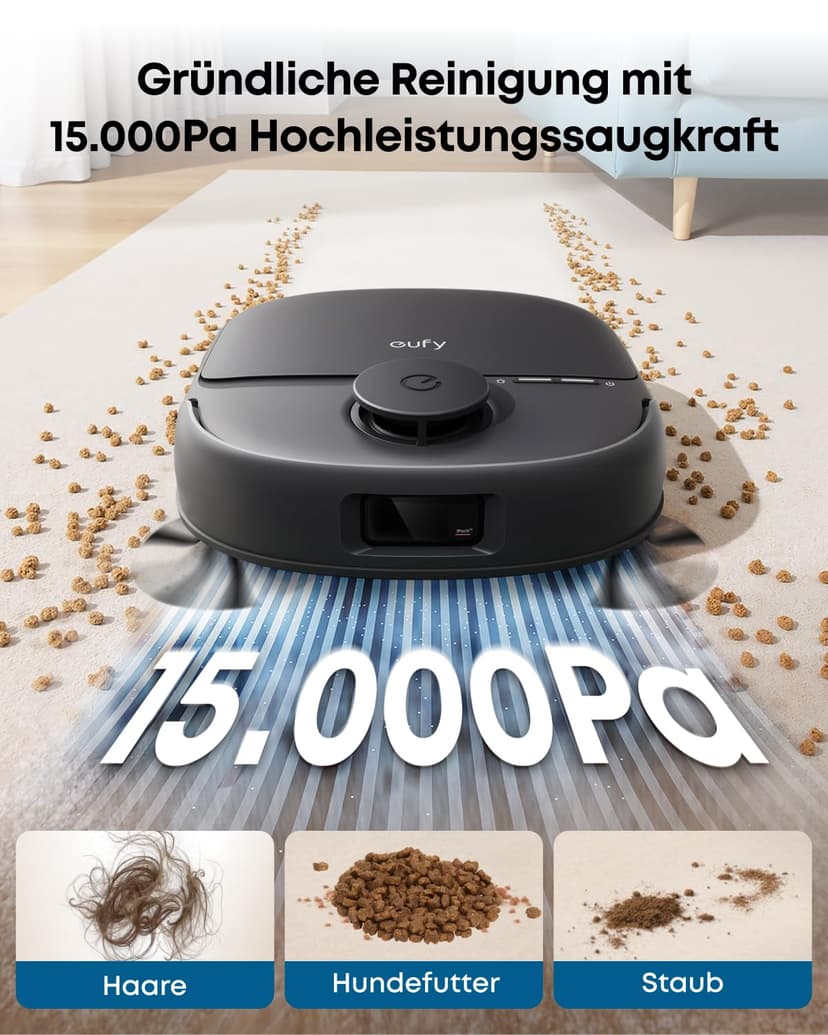 eufy C28 Robot Vacuum Cleaner, Self-Cleaning HydroJet Mop Roller, 15000Pa Turbo Suction, 5-in-1 Combo Vacuum and Mop, Anti-Tangle Design, AI Obstacle Avoidance - 5