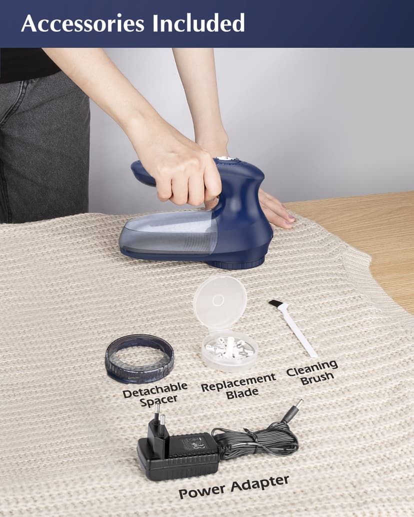 BEAUTURAL Rasoir Anti-Bouloche Professionnel, Rasoir de Peluches Puissant et Efficace pour Les Vêtements et Les Meubles, Adaptateur Secteur ou Alimenté par Batterie, Spécial pour Votre Famille - 7