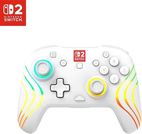 Turtle Beach Afterglow Wave White Wireless RGB Gaming Controller. Officially Licensed for Nintendo Switch 2