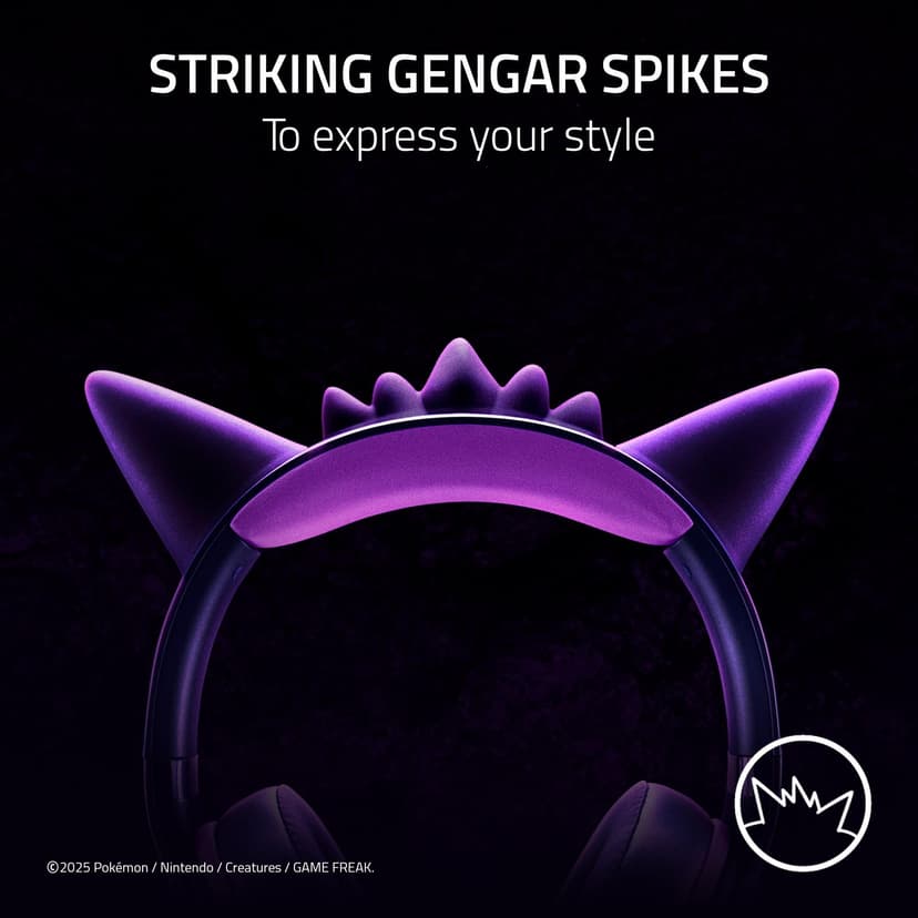 Razer Kraken Kitty V2 - Gengar Pokémon Edition - USB Headset - Gengar Spikes - Stream Reactive Lighting - HyperClear Cardioid Mic - TriForce 40mm Drivers - 7.1 Surround Sound | Violet - 2