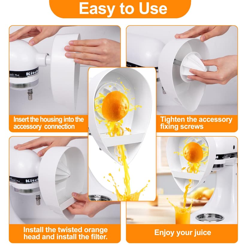 Juicer Attachment for Kitchen aid Stand Mixer, Citrus Juicer Attachment for Kitchen aid Mixer Attachments - 7