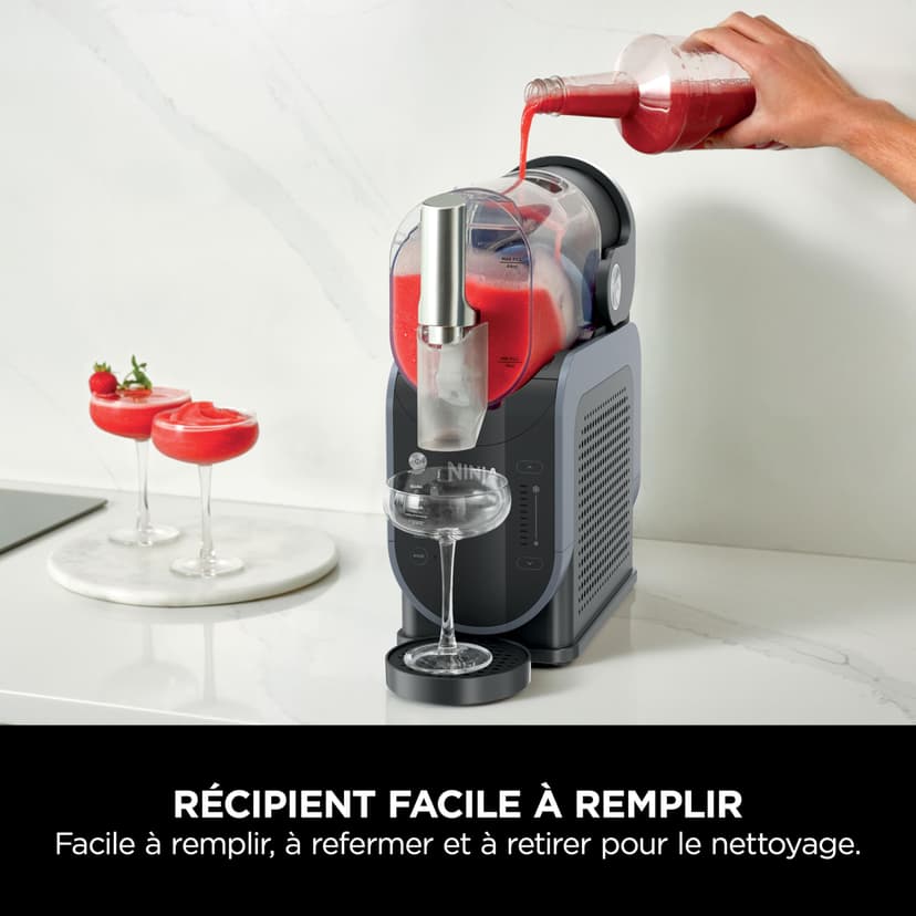 Ninja SLUSHi Ice Drink Maker, Make Slush, Frozen Cocktails, Frappé, Milkshakes and Ice Fruit Juice, No Ice Cream or Preparation Required, WhisperChill Technology, 1.9L Capacity, Blue and Grey FS301EU - 4