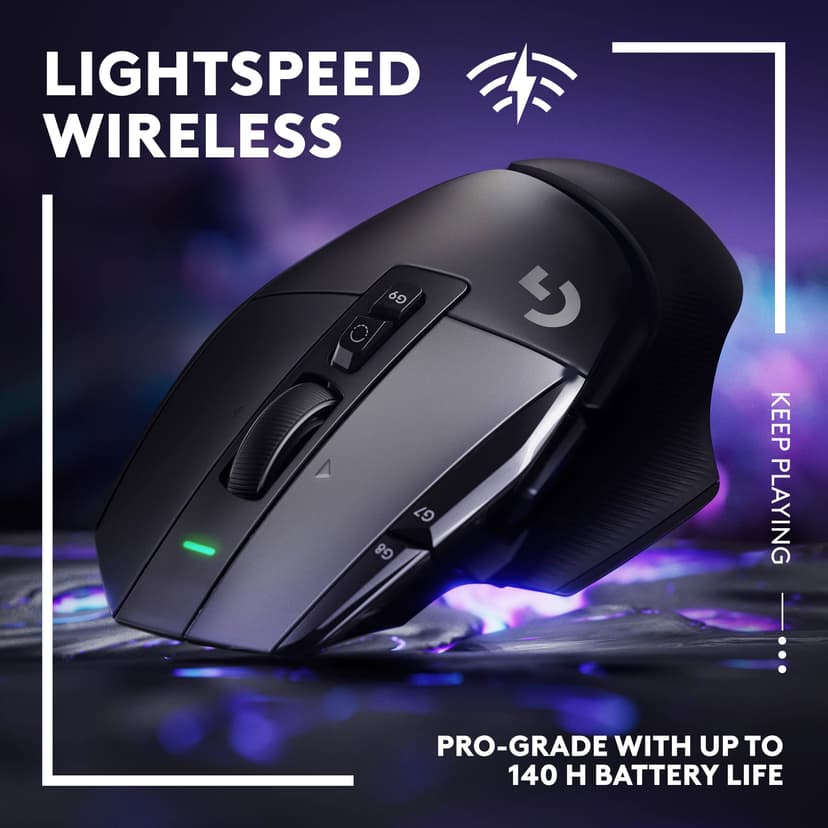 Logitech G G502 X LIGHTSPEED Wireless Gaming Mouse - Optical mouse with LIGHTFORCE hybrid optical-mechanical switches, HERO 25K gaming sensor, compatible with PC - macOS/Windows - Black - 3