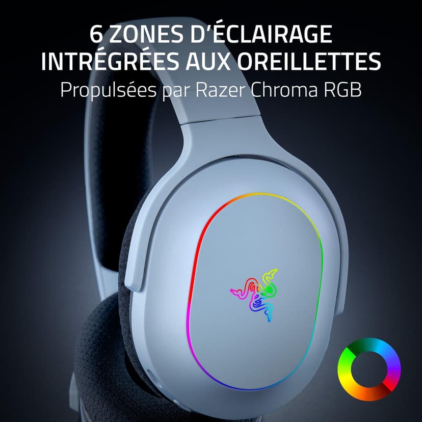 Razer Barracuda X Chroma - Casque de Jeu multiplateforme sans Fil avec 6 Zones Chroma RGB (SmartSwitch Hyperspeed & Bluetooth, 40mm Drivers, Micro cardioïde HyperClear détachable) Blanc - 4