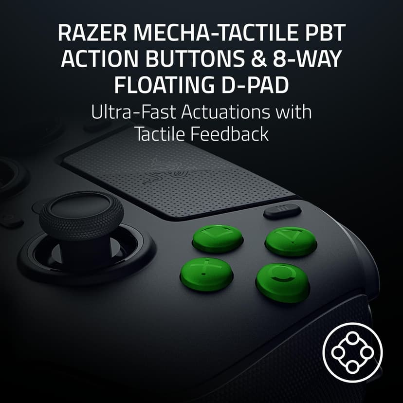 Razer Raiju V3 Pro - Wireless e-sports controller for PlayStation 5 & PC - 4 removable buttons & 2 claw grip bumpers - TMR analogue sticks - Pro HyperTrigger - Mecha-Tactile buttons | Black - 6