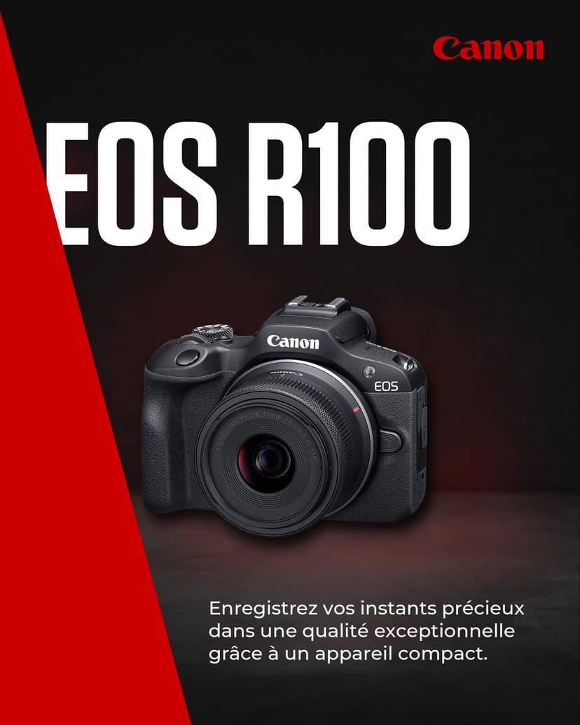 Canon EOS R100 Appareil Photo Hybride Compact à capteur APS-C stabilisé 24M Pixels, Vidéo 4K, Wi-FI, AutoFocus Dual Pixel, boitier Nu Noir - 2