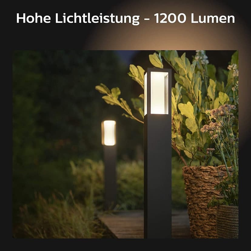 Philips Hue White & Color Ambiance Lampadaire Exérieur IMPRESS Aluminium Noir, fonctionne avec Alexa, Google Assistant et Apple Homekit - 3