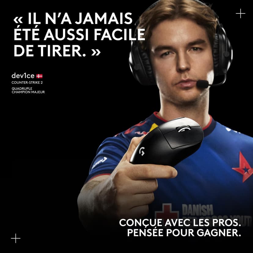 Logitech G PRO X SUPERLIGHT 2 DEX LIGHTSPEED, souris gaming sans fil, Est Europe Version, légère, 60 g, 5 boutons programmables, capteur 44k DPI, 8K Polling, USB-C, PC/Mac - Noir - 8