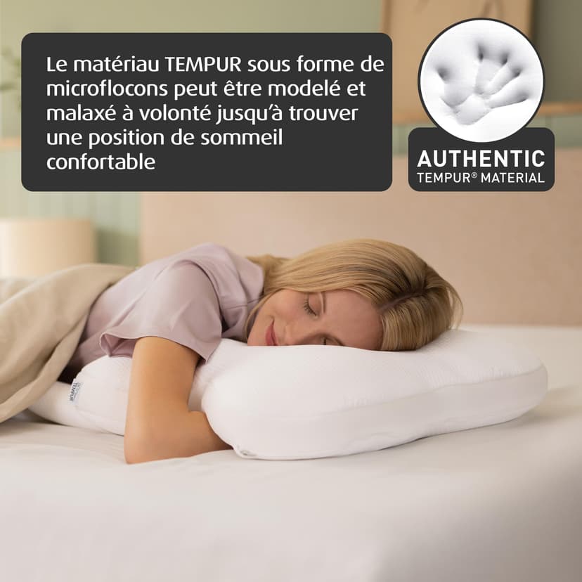 TEMPUR Ombracio Sleeping Pillow, Ergonomic Butterfly Shape Belly Sleeper Pillow, Medium Firm Lying Feel, 60 x 50 x 10 cm - 4