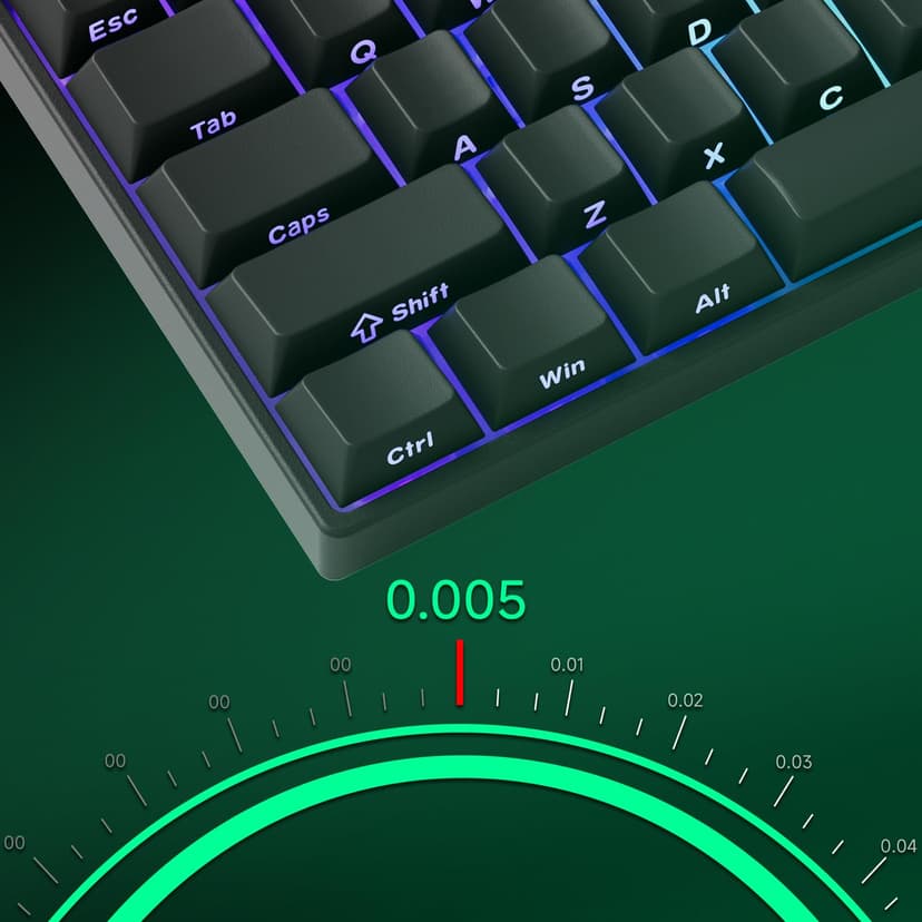 MONSGEEK FUN60 Pro Rapid Trigger Gaming Keyboard, 16K Scan Rate SP Magnetic Switch HE Keyboard Wired keyboard 60% Black Shine-Through (Glare Magnetic Switch) - 4