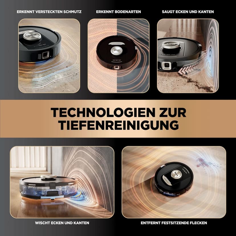 Shark PowerDetect 2-in-1 Robot Vacuum and Mop, NeverTouch Pro Base with Auto Cleaning, Charging and Emptying, 60 Days, 3D Navigation and LiDAR, NeverStuck, WiFi/App, Black, RV2800ZEEU - 3