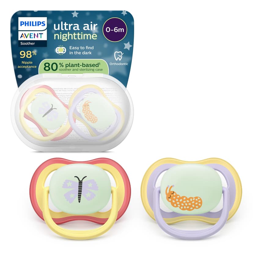 Philips Avent Ultra Air Nighttime Soothers - Orthodontic … - 1
