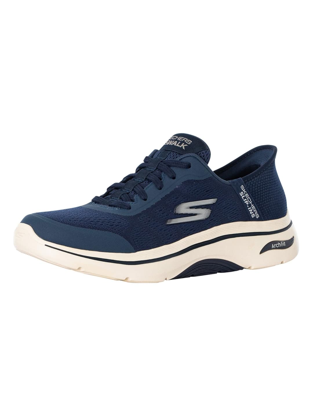 Skechers Men's Go Walk Arch Fit 2.0 Simplicity 2 Slip-On Sneakers, Navy Textile/Synthetic, 7.5 UK