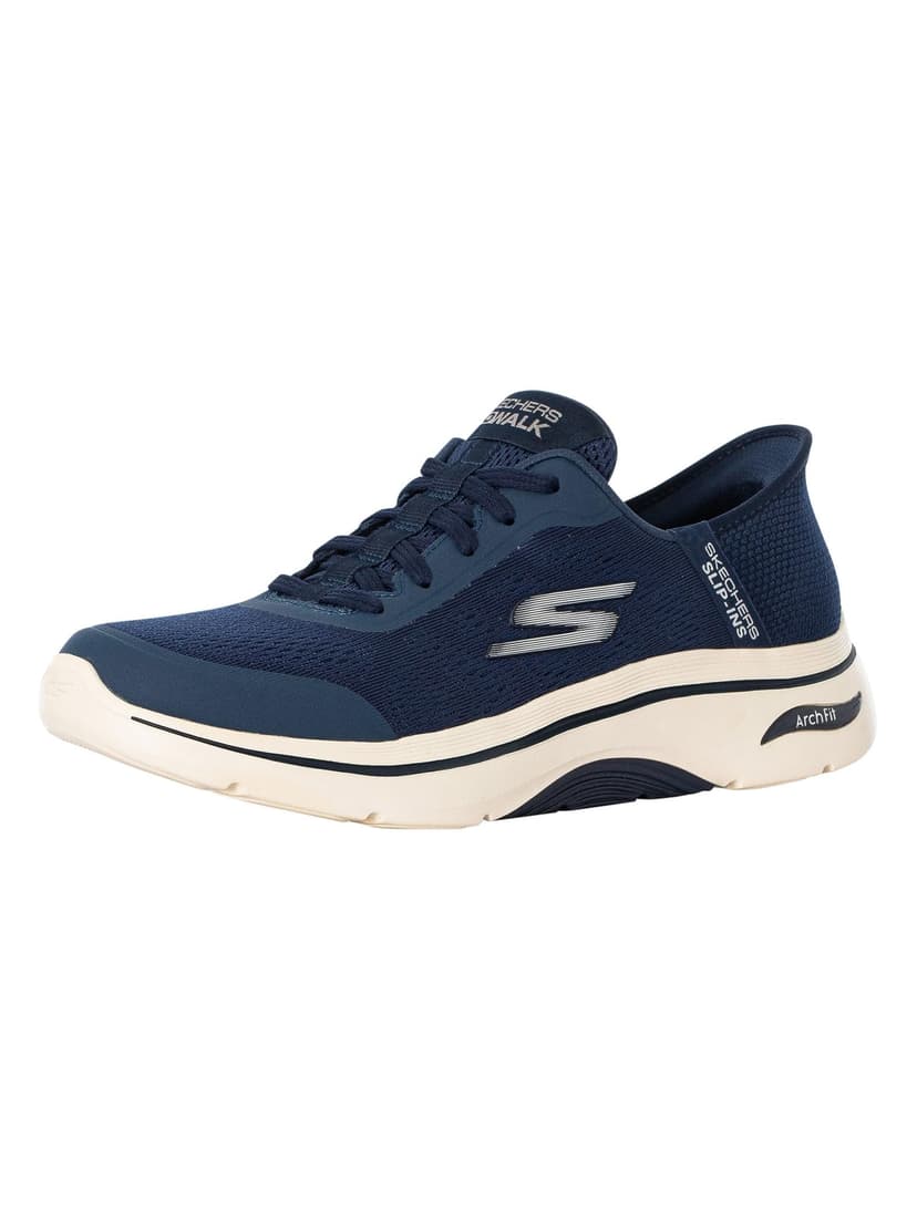 Skechers Go Walk Arch Fit 2.0 Simplicity 2 Baskets pour Homme, Textile synthétique Bleu Marine, 41.5 EU - 1