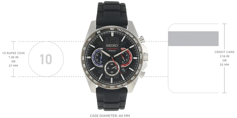 Seiko Mens Analogue Quartz Watch with Silicone Strap SSB347P1 - 3