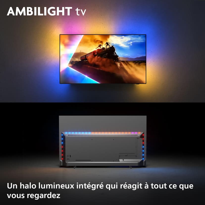 Philips Ambilight 48OLED760 4K OLED Smart TV, 48 Inch Screen with P5 AI Perfect Picture Engine Ultra HD, Titan OS, Dolby Vision and Atmos Sound, Compatible with Alexa and Google Voice Assistant - 2