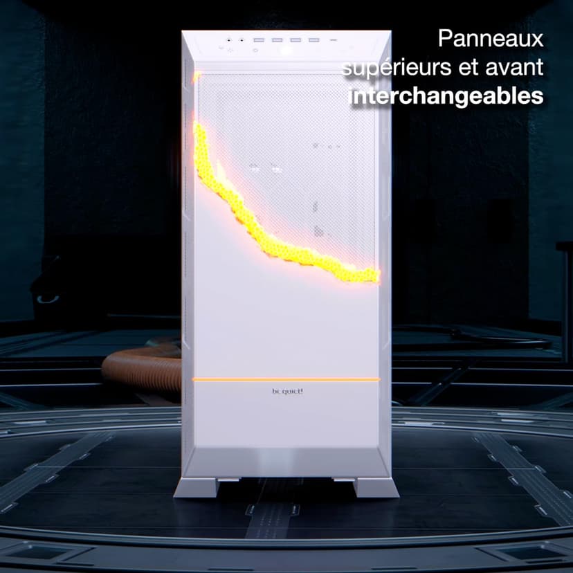 be quiet! Dark Base Pro 901 White PC case, maximum airflow, 3x Silent Wings 4 PWM fans, virtually inaudible operation, flexible motherboard tray for an inverted layout, ARGB lighting, BGW51 - 3