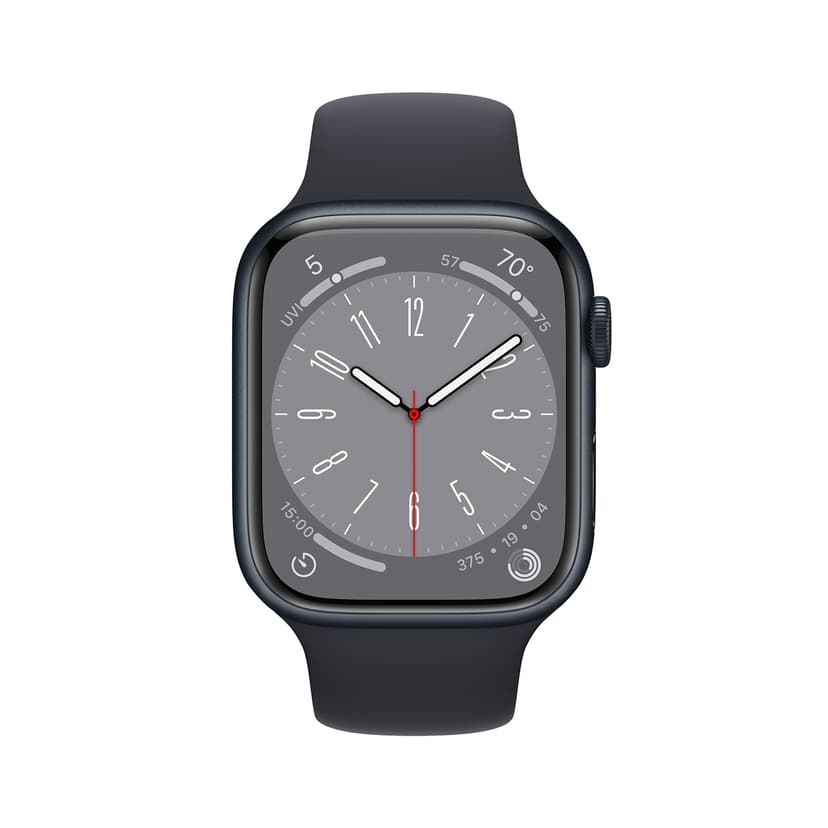 Apple Watch Series 8 (GPS, 45mm) Midnight Aluminum Case with Midnight Sport Band, Regular (Renewed) - 2