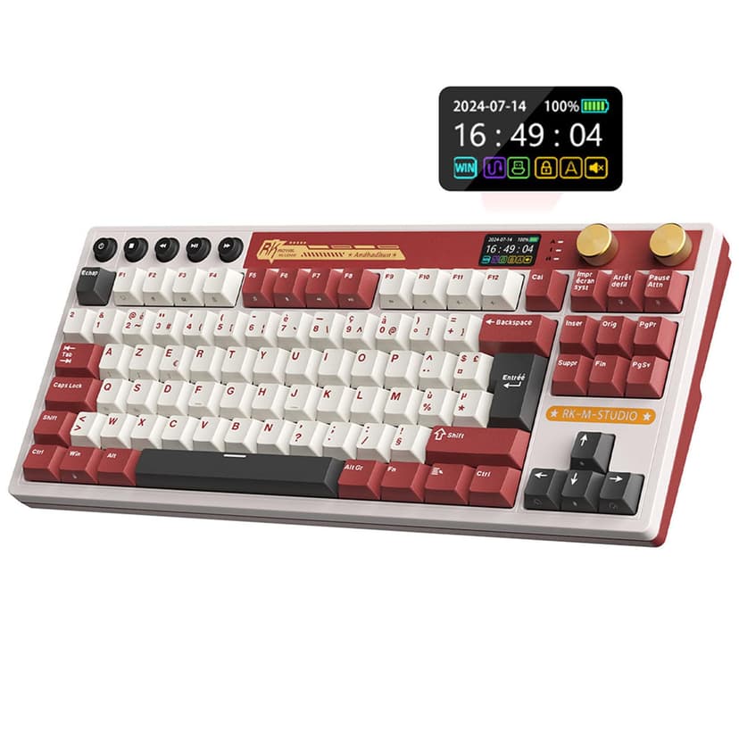 RK ROYAL KLUDGE M87 Clavier de jeu sans fil avec écran et… - 1