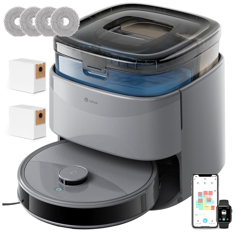 Lefant M3 Max Robot Vacuum Cleaner Washer 20,000 Pa, Multifunctional Station, Double Rotary Mop 200 RPM & 9mm Releasable, dToF Navigation, Obstacle Avoidance PSD, 220min, 5G/2.4G - 1